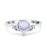 Art Deco Pear Teardrop Vintage Style Ring 