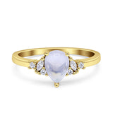 Art Deco Pear Teardrop Vintage Style Ring 