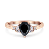 Art Deco Pear Teardrop Vintage Style Ring 