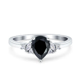 Art Deco Pear Teardrop Vintage Style Ring 