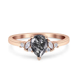 Art Deco Pear Teardrop Vintage Style Ring 