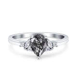 Art Deco Pear Teardrop Vintage Style Ring 