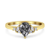 Art Deco Pear Teardrop Vintage Style Ring 