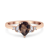 Art Deco Pear Teardrop Vintage Style Ring 