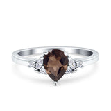 Art Deco Pear Teardrop Vintage Style Ring 