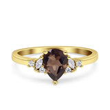 Art Deco Pear Teardrop Vintage Style Ring 