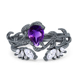 Teardrop Pear Leaf Style Ring