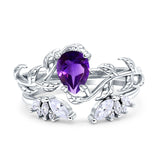 Teardrop Pear Leaf Style Ring