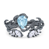 Teardrop Pear Leaf Style Ring
