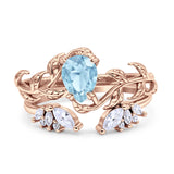 Teardrop Pear Leaf Style Ring