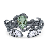 Teardrop Pear Leaf Style Ring