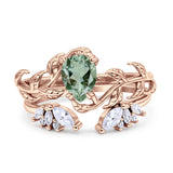 Teardrop Pear Leaf Style Ring
