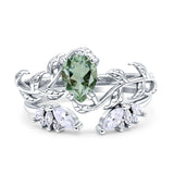 Teardrop Pear Leaf Style Ring