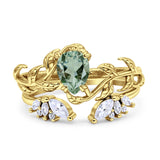 Teardrop Pear Leaf Style Ring