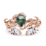 Teardrop Pear Leaf Style Ring