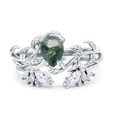 Teardrop Pear Leaf Style Ring