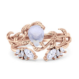 Teardrop Pear Leaf Style Ring