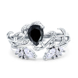 Teardrop Pear Leaf Style Ring