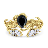 Teardrop Pear Leaf Style Ring