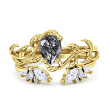 Teardrop Pear Leaf Style Ring