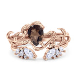 Teardrop Pear Leaf Style Ring
