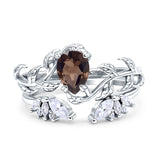 Teardrop Pear Leaf Style Ring
