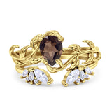Teardrop Pear Leaf Style Ring