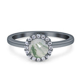 Art Deco Round Halo Vintage Ring