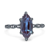 Art Deco Marquise Solitaire Hidden Halo Ring