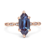 Art Deco Marquise Solitaire Hidden Halo Ring