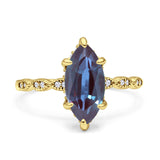 Art Deco Marquise Solitaire Hidden Halo Ring