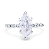 Art Deco Marquise Solitaire Hidden Halo Ring
