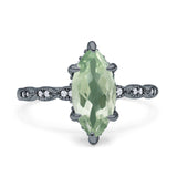 Art Deco Marquise Solitaire Hidden Halo Ring