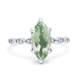 Art Deco Marquise Solitaire Hidden Halo Ring