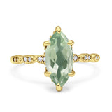 Art Deco Marquise Solitaire Hidden Halo Ring