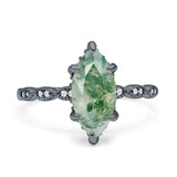 Art Deco Marquise Solitaire Hidden Halo Ring