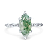 Art Deco Marquise Solitaire Hidden Halo Ring