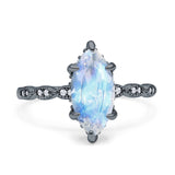 Art Deco Marquise Solitaire Hidden Halo Ring