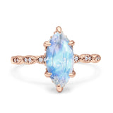 Art Deco Marquise Solitaire Hidden Halo Ring