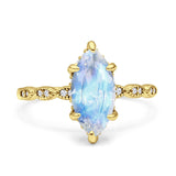 Art Deco Marquise Solitaire Hidden Halo Ring