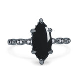 Art Deco Marquise Solitaire Hidden Halo Ring