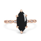 Art Deco Marquise Solitaire Hidden Halo Ring