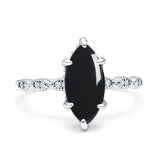 Art Deco Marquise Solitaire Hidden Halo Ring