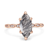 Art Deco Marquise Solitaire Hidden Halo Ring