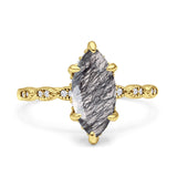 Art Deco Marquise Solitaire Hidden Halo Ring