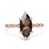 Art Deco Marquise Solitaire Hidden Halo Ring
