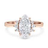 Art Deco Marquise Vintage Style Tapered Ring