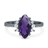 Art Deco Marquise Vintage Style Tapered Ring