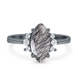 Art Deco Marquise Vintage Style Tapered Ring