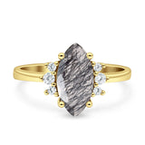 Art Deco Marquise Vintage Style Tapered Ring